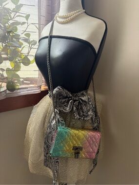 Kurt Geiger Multi-Color Quilted Crossbody Bag with Chain Strap